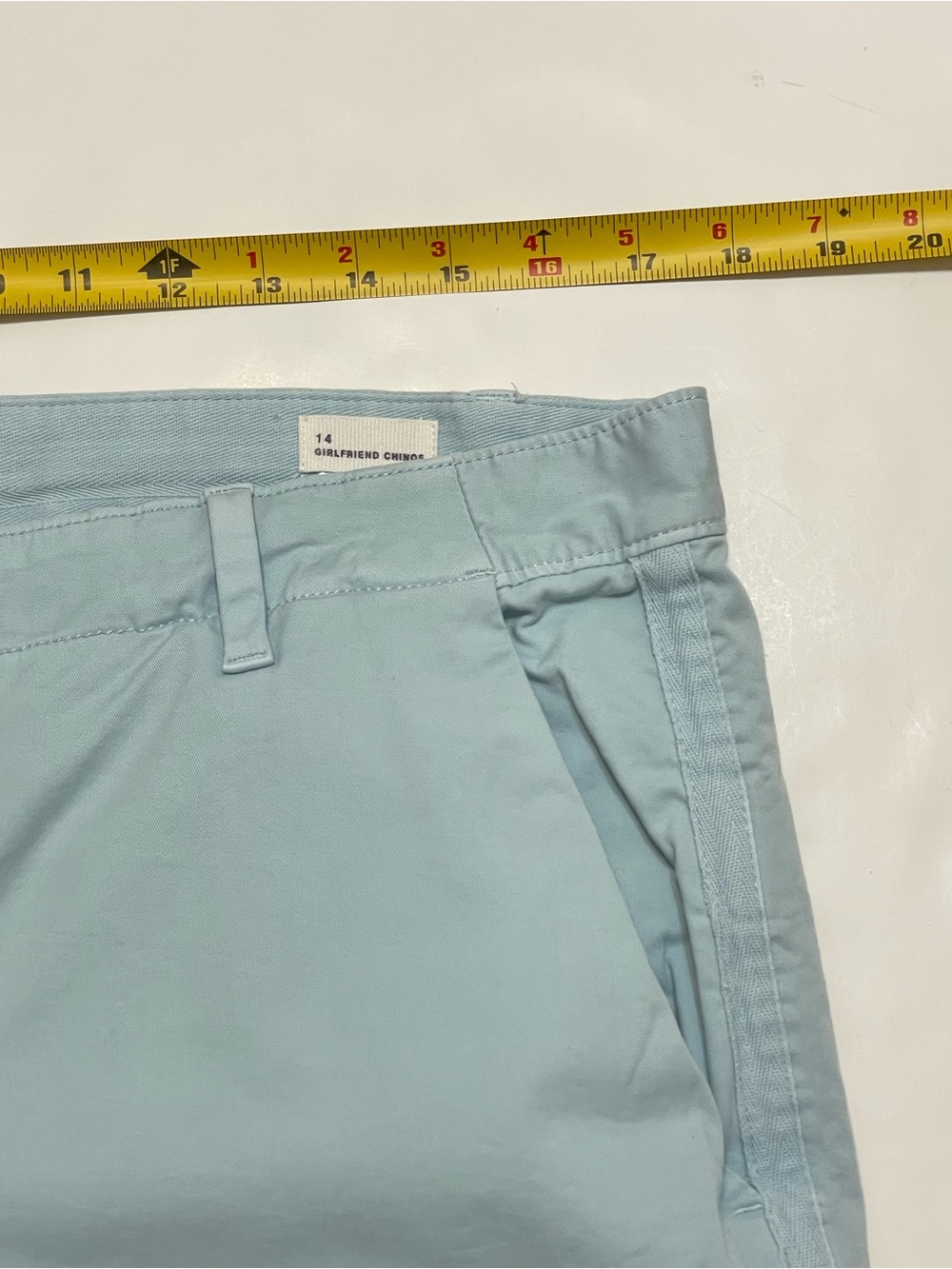 GAP Light Blue Girlfriend Chino Pants - Size 14 - Picture 7 of 13